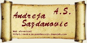 Andreja Sazdanović vizit kartica